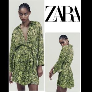 Zara printed mini dress